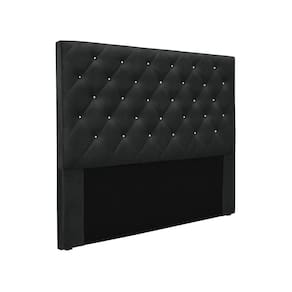 Cabeceira Cama Box Queen 160 Cm Tania Veludo S04 - D`rossi Cor Preto