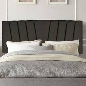 Painel Estofada Bélgica 140cm Casal Para Cama Box Quarto Linho Marrom - Gat Magazine