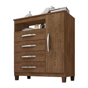 Cômoda Sapateira 1 Porta e 4 Gavetas Monique Malbec - Pallazio