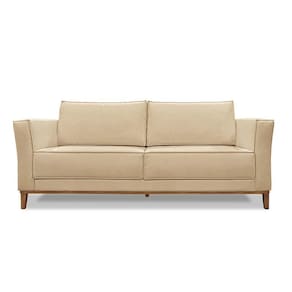 Sofá 3 Lugares Base De Madeira Grace 210 Cm Linho S04 - D`rossi Cor Dourado