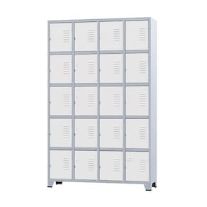 Armário Roupeiro De Aço 24 Portas Para Vestiário Academia Locker Branco com Chave