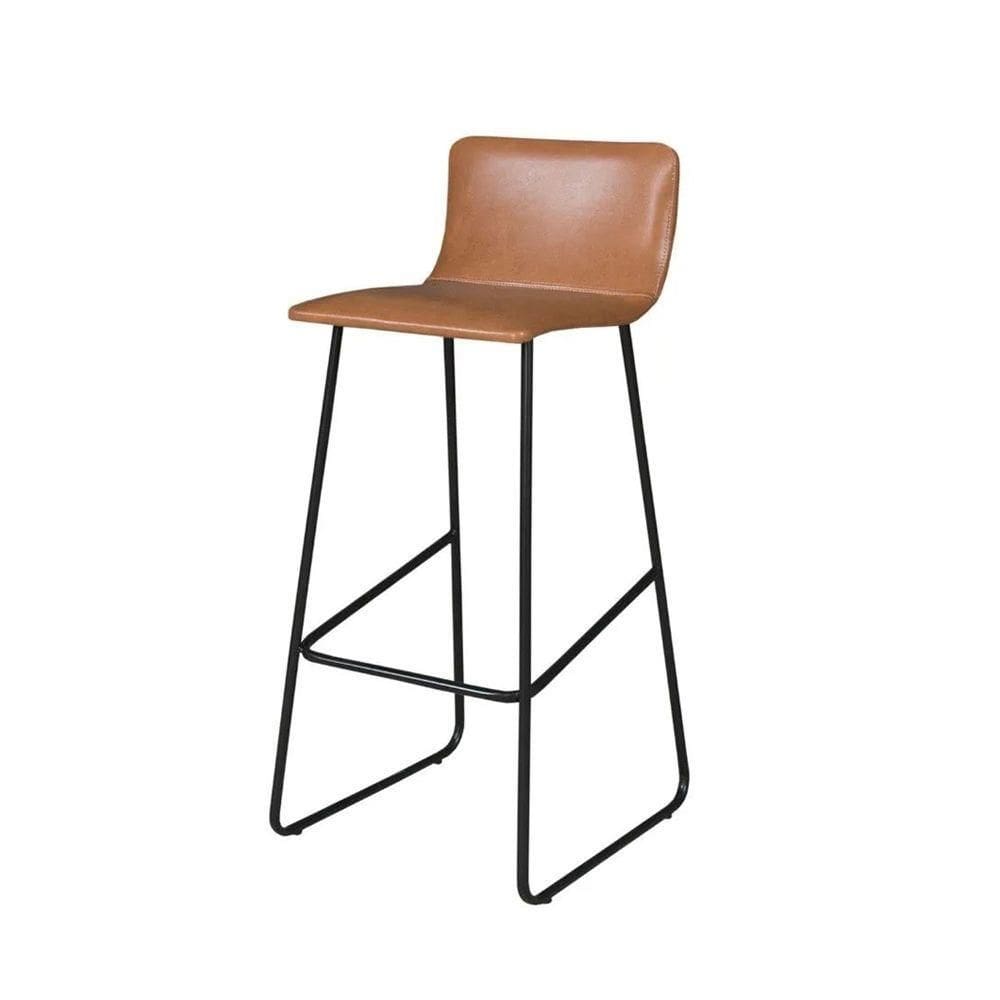 Banqueta Dubai Base Aço Carbono Preto Cor:sintético Marrom
