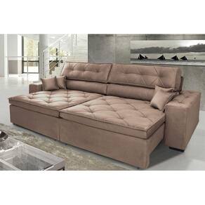 Sofá Austin Plus 302Cm Retrátil Com Molas Castor - Ws