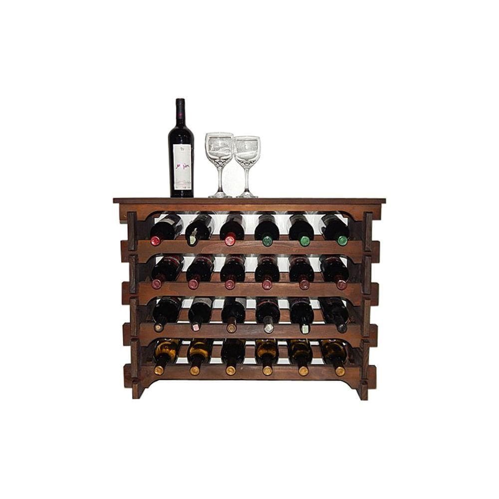 Adega Madeira Vinho 24 Garrafas Mesinha Cor Imbuia C06