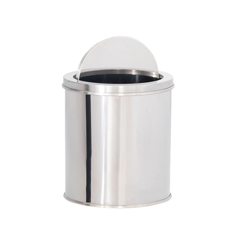 Lixeira em Aço Inox 03L Basculante Redonda