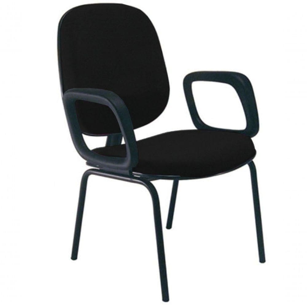 Cadeira Com Braços Diretor Para Escritório Linha Uno Preto