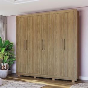 Guarda Roupa Kappesberg Com Pés 6 Portas 3 Gavetas Nogueira