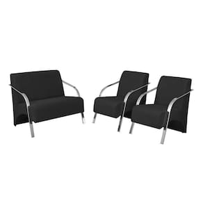 ConjPoltronas 1 Dois Lugares 2 Um Lugar Braços Em Alumínio 1 Namoradeira 2 De Um Lugar Suede