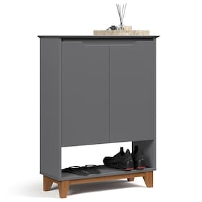 Sapateira para Hall de Entrada Quarto 68cm Flow Cinza - EJ Móveis