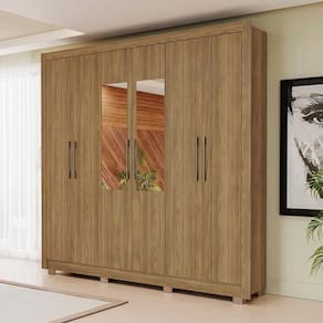 Guarda Roupa Kappesberg Com Pés E Espelho 6 Portas 3 Gavetas