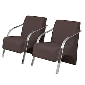 Kit 2 Poltronas Decorativas 1 Lugar Braço Pé Alumínio Dsalla Suede