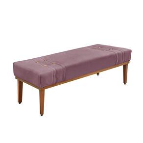 Divã Recamier Banco Base Madeira Para Quarto Gênova 160cm Veludo Uva S04 - D`rossi
