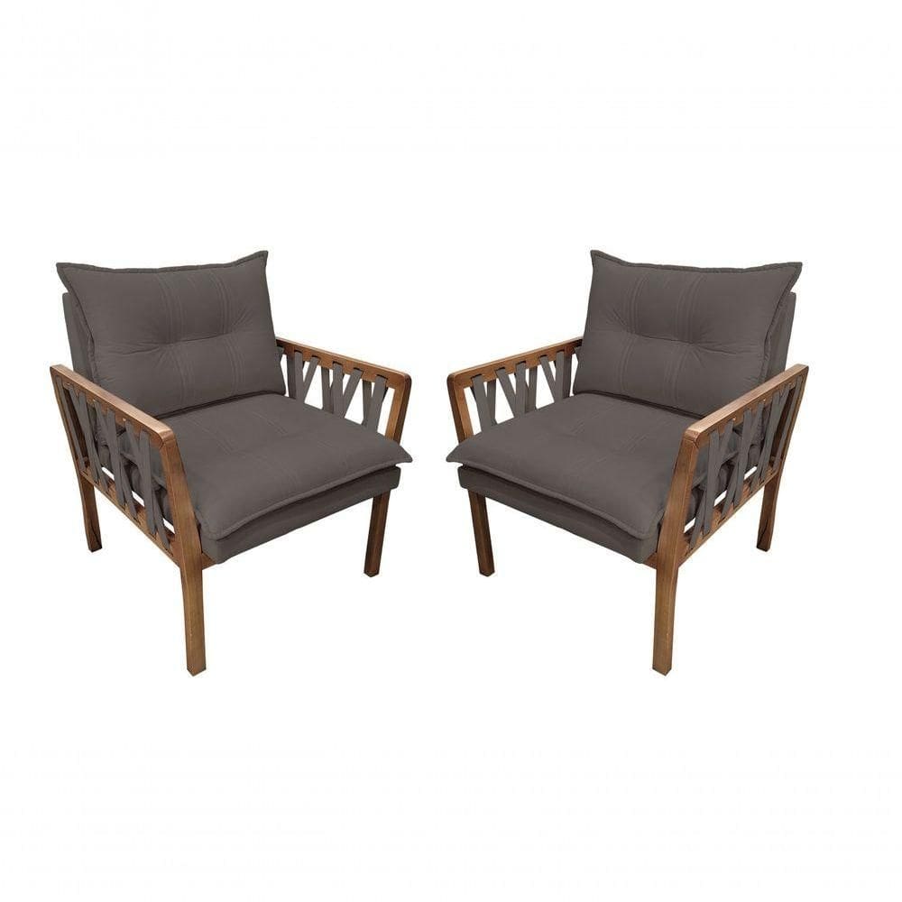Kit 2 Poltronas Decorativa Luxo Safira Dora Bela Cor 0123