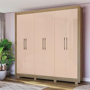 Guarda Roupa Kappesberg Com Pés 6 Portas 3 Gavetas Nogueira