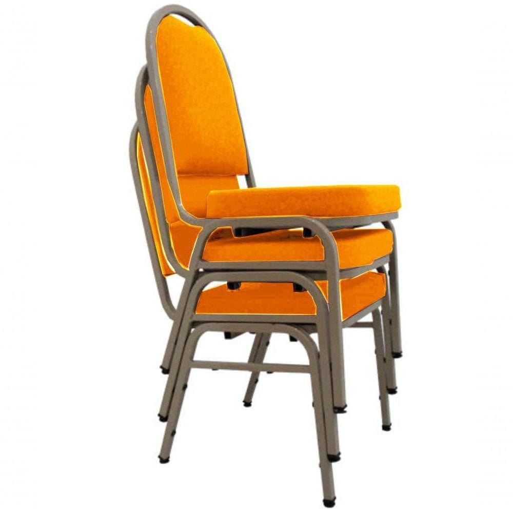 03 Cadeiras Para Hotel E Auditório Linha Hotel Laranja