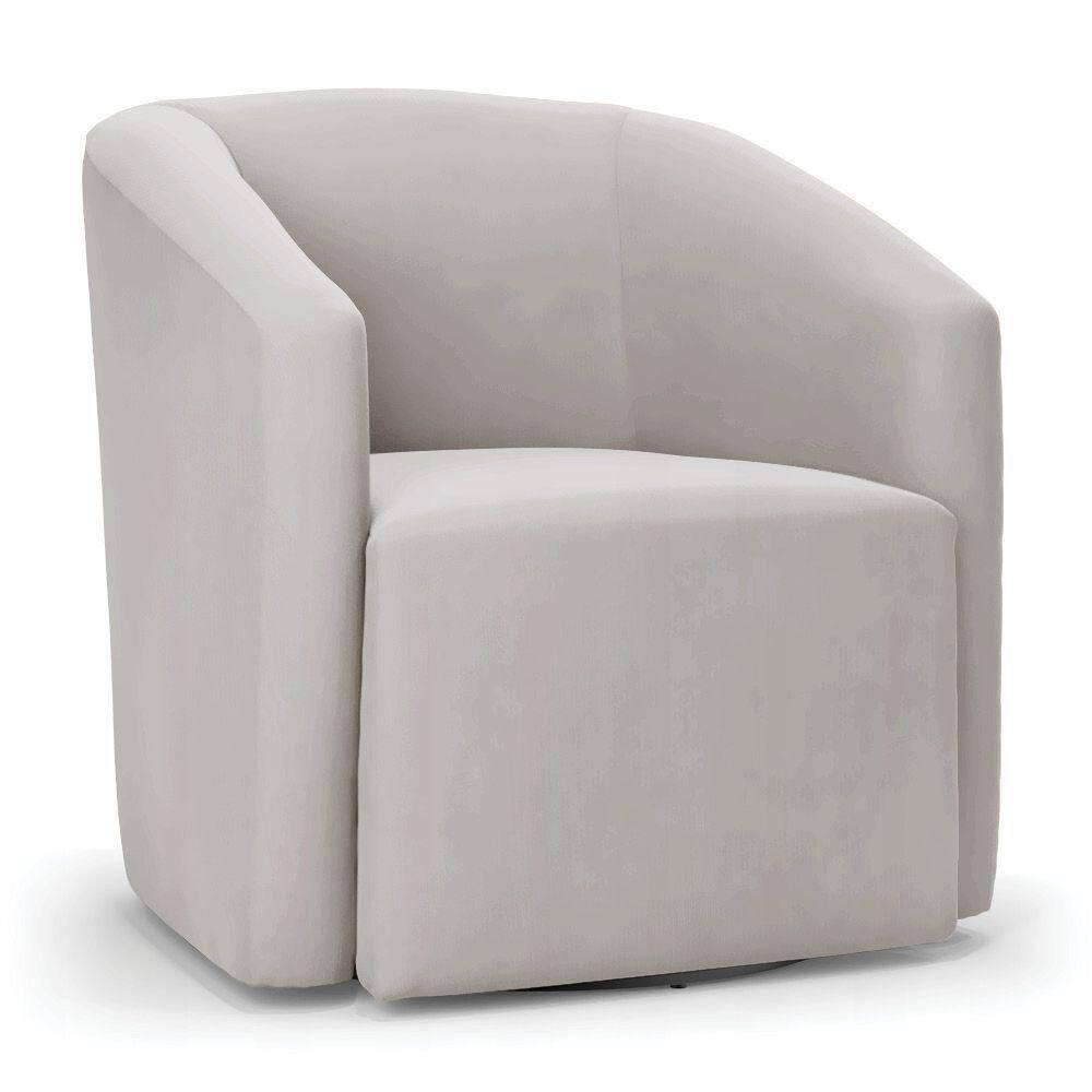 Poltrona Stella Max Veludo Cinza Base Giratória - D`rossi