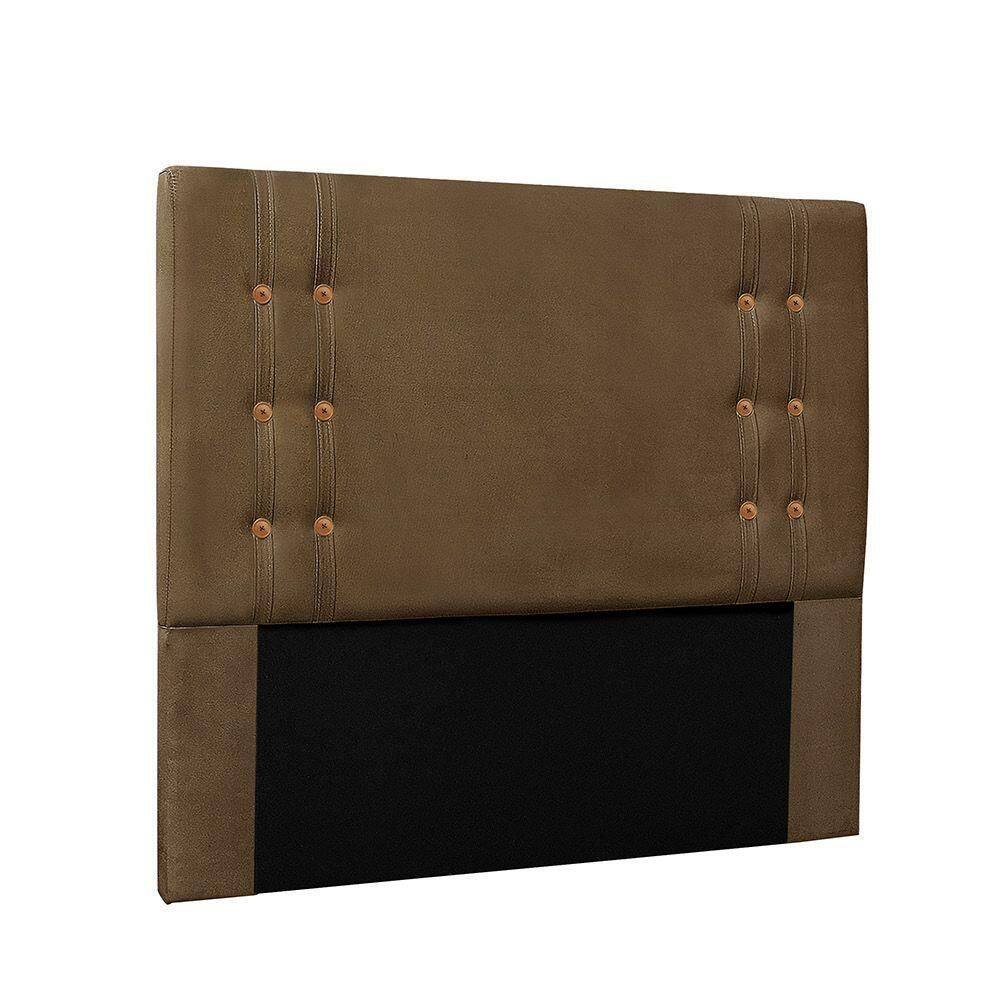 Cabeceira Cama Box Casal 140cm E Recamier Gênova Suede S04 - D`rossi Cor Caramelo