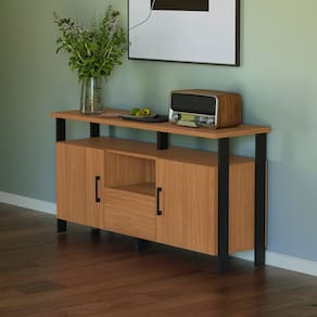 Balcão Industrial 135cm 2 Portas e 1 Gaveta Freijó/Preto Fosco - Dalla Costa