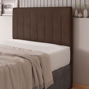 Cabeceira Cama Box Casal King Size Ivana 193cm Veludo Marrom - Abmaza