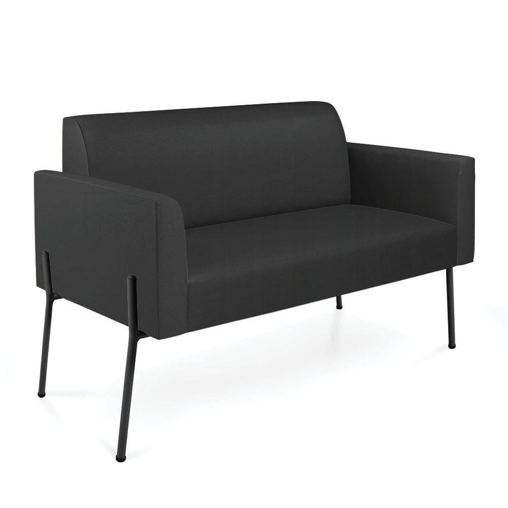 Sofá Namoradeira 2 Lugares Pé De Ferro Preto Marisa Corino D03 - D`rossi Cor Preto