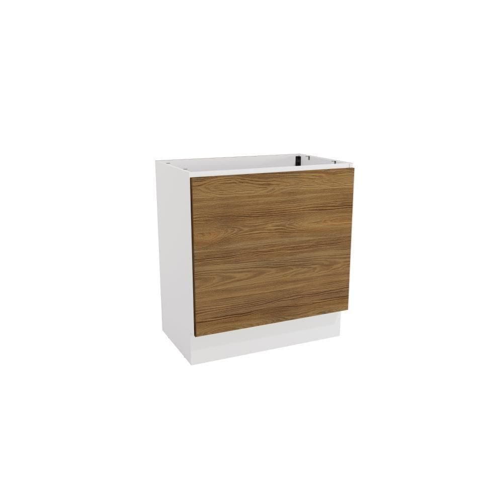 Balcão Para Forno De Embutir Celeste Kappesberg 100% Mdf Branco/nogueira 80cm