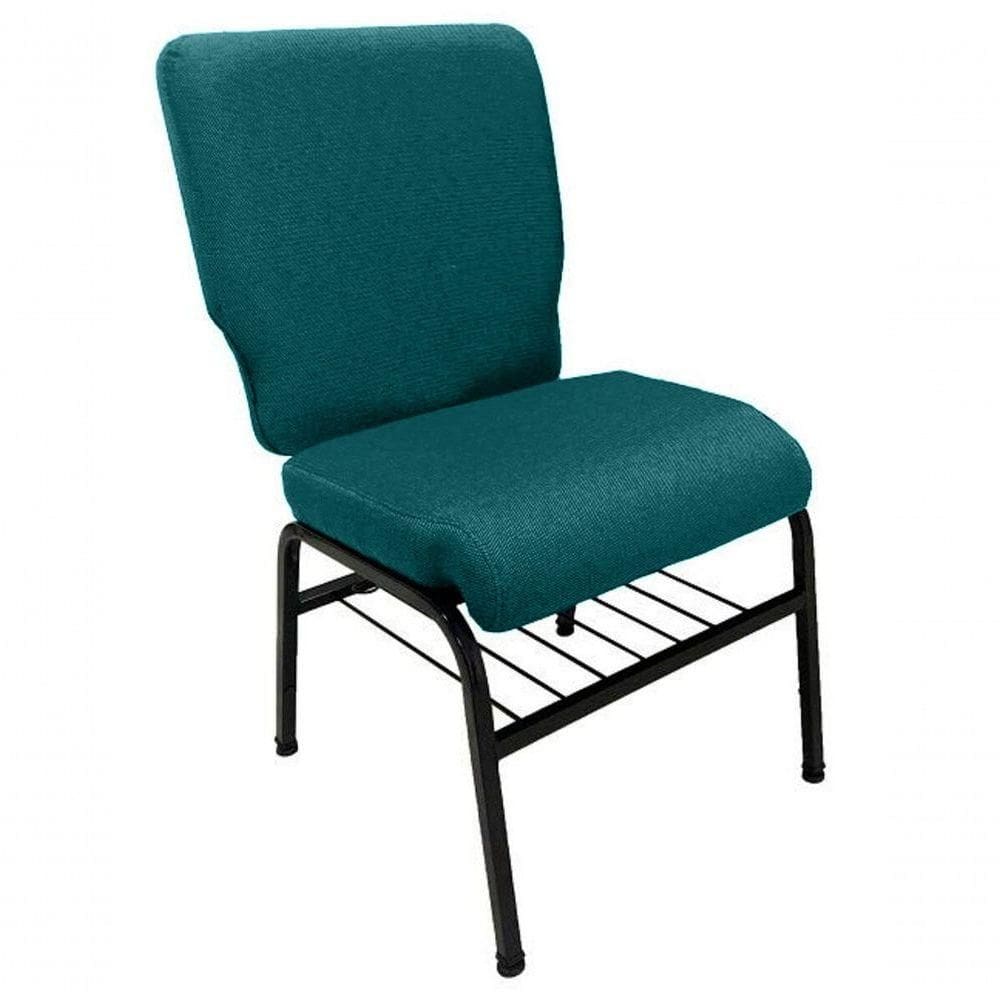 01 Cadeira Para Igrejas C/ Porta Biblía E Porta Cálice Verde