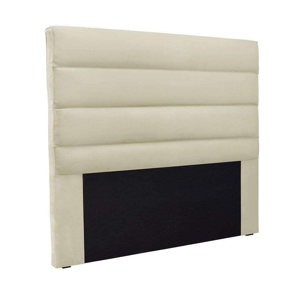 Cabeceira Cama Box Casal 140 Cm Arles Veludo Bege S04 - D`rossi