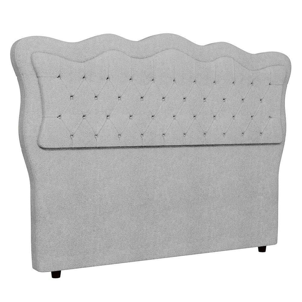 Cabeceira Casal Queen Cama Box 160cm Oregon I02 Bouclê Cinza Mpozenato