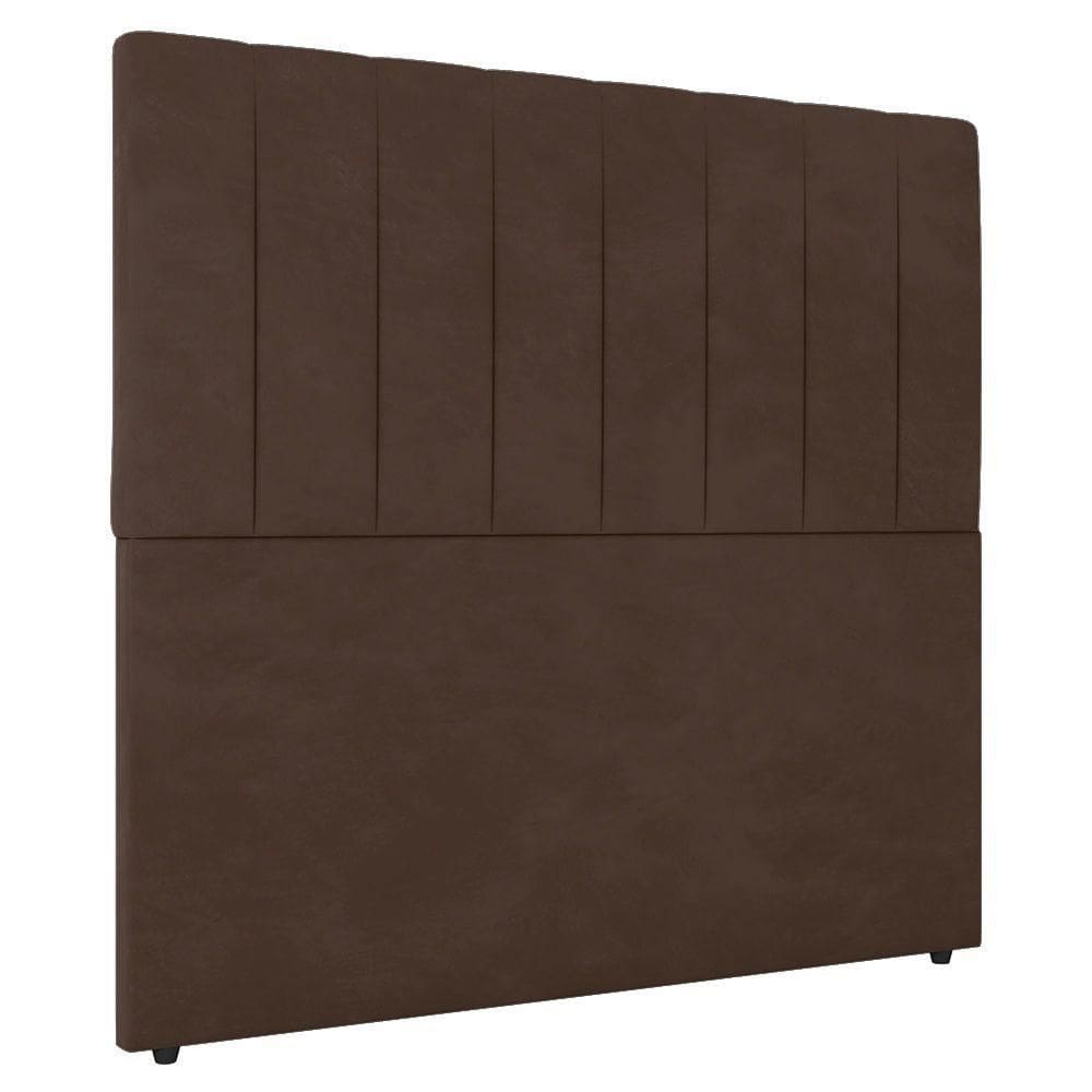Cabeceira Cama Box Casal Ivana 140cm Veludo Marrom