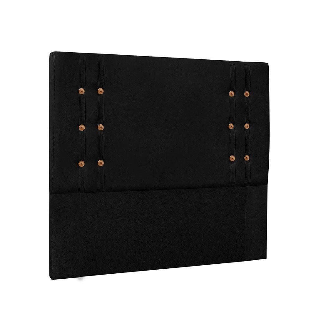Cabeceira Cama Box Queen 160cm E Recamier Gênova Suede Preto S04 - D`rossi