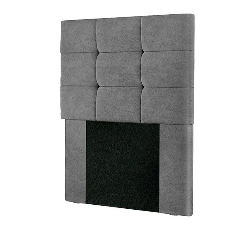 Cabeceira Estofada Cama Box Solteiro 0.90 Julia Suede Speciale Home Chumbo