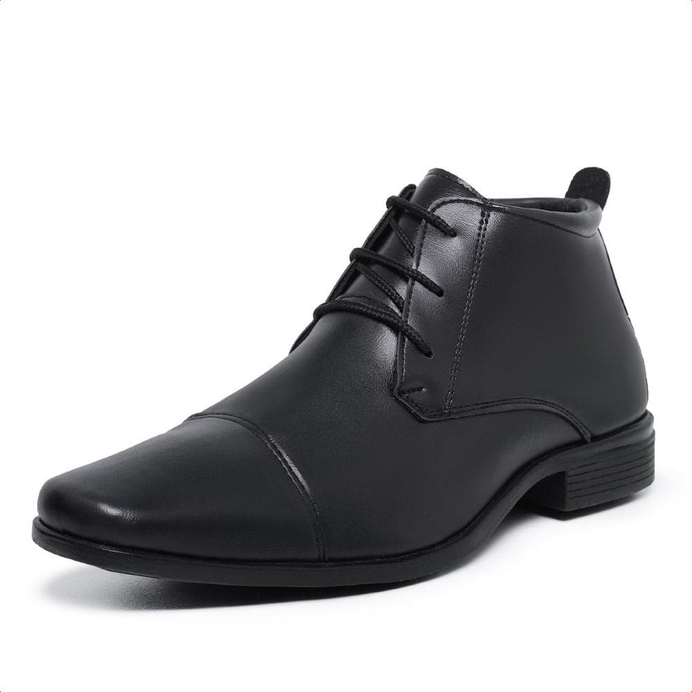 Bota Social Masculina Esporte Fino Cano Curto de Amarrar Palmilha EVA Macia Solado Resistente Leve