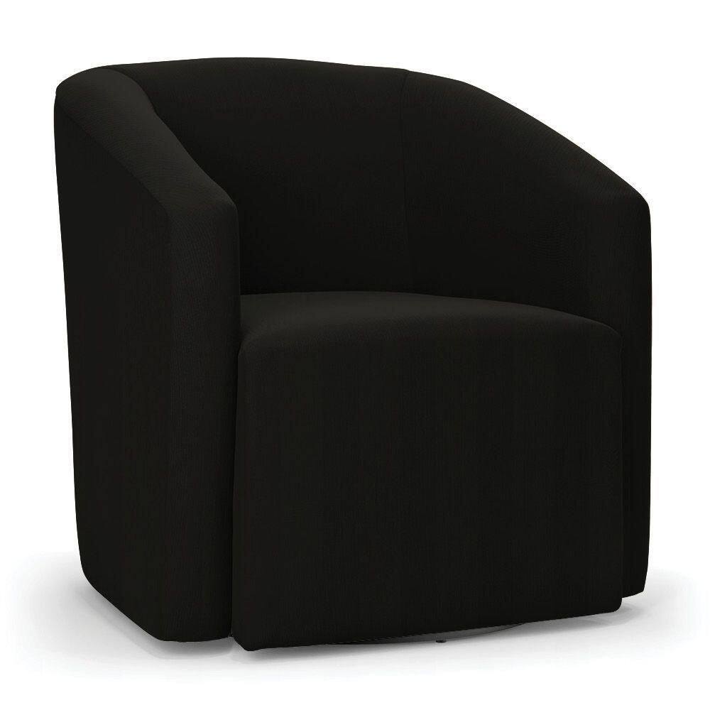 Poltrona Stella Max Suede Preto Base Giratória - D`rossi