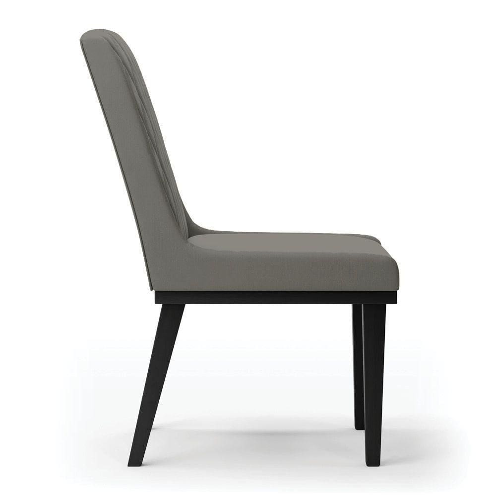 Cadeira Sala De Jantar Base Madeira Preto Kit 6 Sofia Suede D03 - D`rossi Cor Grafite