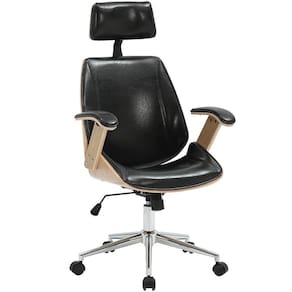 Cadeira Para EscritórioPresidente Giratória Office Natural Polaris Corano R01 Preto - Lyam Decor