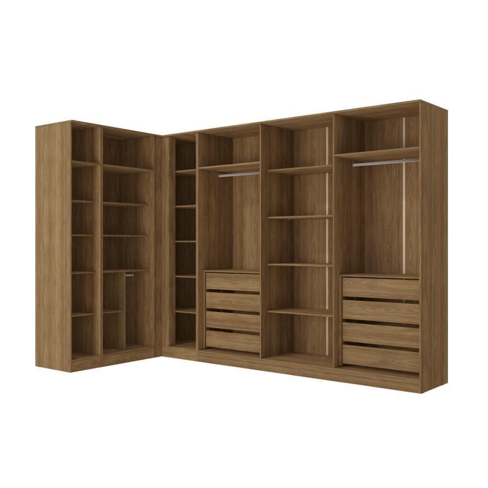 Conjunto Closet Kappesberg Adapt Nogueira 4 Peças 337cm X 175cm