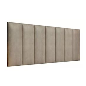 Kit 5 Placas Estofadas Cabeceira Cama Solteiro 20x60cm Bege