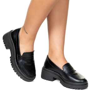 Mocassim Feminino Tratorado Conforto Moderno Liso Estilo Shoes