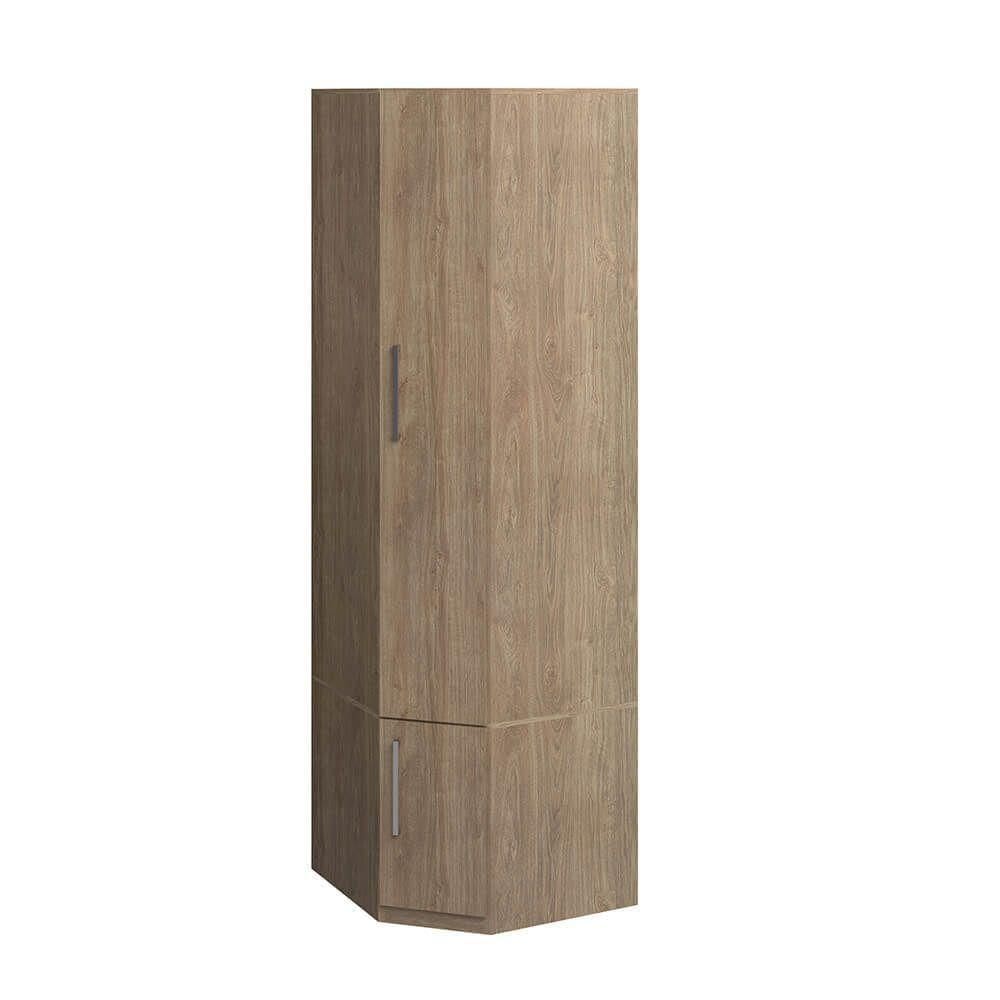 Guarda Roupa De Canto Com Prateleiras 1231 Ilan Castanho