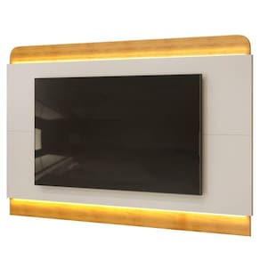 Painel Para Tv Suspenso 75 Pol 219cm Pés Madeira Collie D04 Cedro-bali