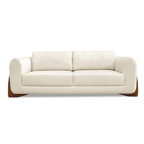 Sofá 2 Lugares Base De Madeira Clarissa 180 Cm Linho S04 - D`rossi Cor Natural