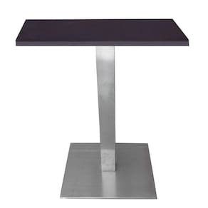 Mesa Alpha Inox 77,50 Cm (altura) Com Tampo Em Mdp Quadrado 60 Cm Preto
