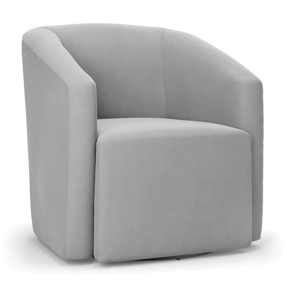 Poltrona Stella Max Suede Cinza Base Giratória - D`rossi