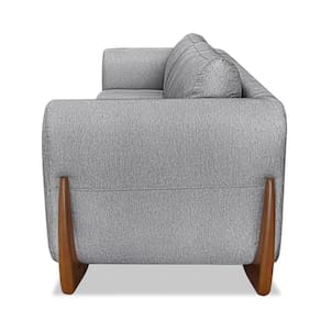 Sofá 3 Lugares Base De Madeira Clarissa 230 Cm Linho S04 - D`rossi Cor Cinza
