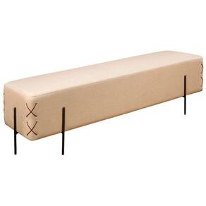 Recamier Eros Luxo Base Preto Castellar Móbile Bege Claro