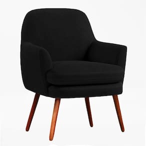 Poltrona Selena Suede Preto Pés Palito Castanho C05 - D`rossi