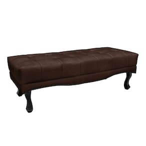 Puff Recamier Retrô Luis Xv Captonê Para Quarto Vicenza 195cm Suede Café S04 - D`rossi
