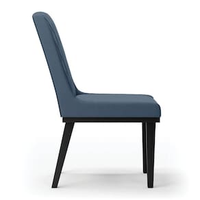 Cadeira Sala De Jantar Base Madeira Preto Sofia Suede D03 - D`rossi Cor Azul Marinho