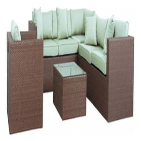 Conjunto Jardim Varanda 5 Peças Aluminio E Ratan 6 Pessoas