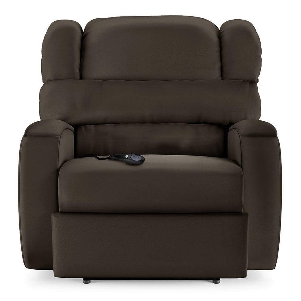 Poltrona Do Papai Sala De Cinema Reclinável Manchester Controle Elétrico Pu Marrom